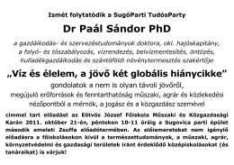 Dr Paál Sándor PhD