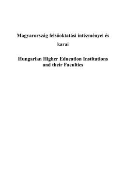Magyarország felsőoktatási intézményei és karai Hungarian Higher