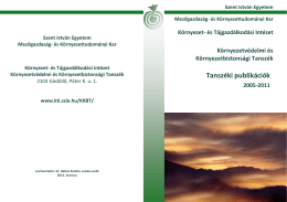 Tanszéki publikációk 2005-2011.
