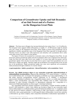 Comparison of Groundwater Uptake and Salt Dynamics of an Oak