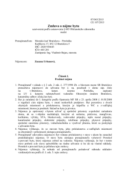 Zmluva č. 107/2015 o nájme bytu - Mgr. Art. Zuzana