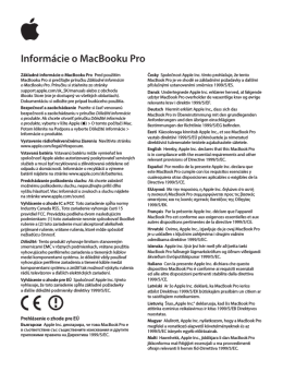 Informácie o MacBooku Pro
