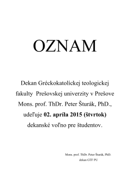 Oznam - 02.04.2015