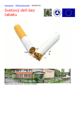 Svetový deň bez tabaku - Spojená škola J. Henischa