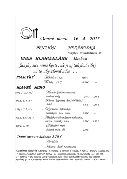 Denné Denné menu 10 . 4 . 2015