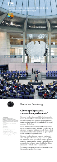 Chcete spolupracovať v nemeckom parlamente?