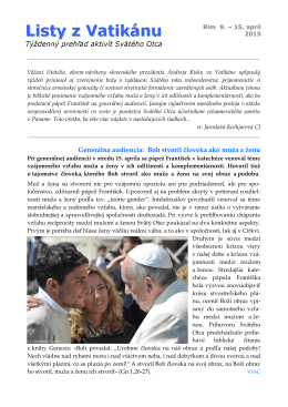 Listy z Vatikánu - Radio Vaticana
