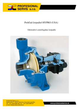 Podrobný prehľad technických údajov centrifugálnych čerpadiel Hypro