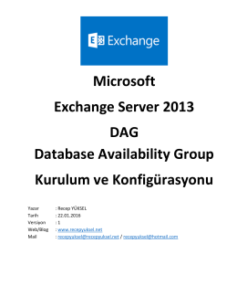 Microsoft Exchange Server 2013 DAG Database