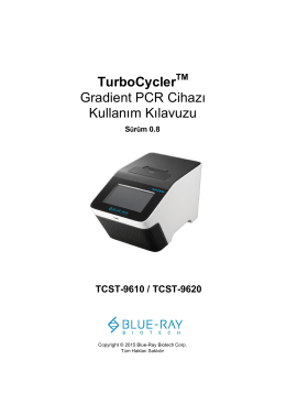 TurboCycler Gradient PCR Cihazı Kullanım Kılavuzu