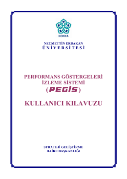 PEGİS Kullanıcı Kılavuzu - Necmettin Erbakan Üniversitesi