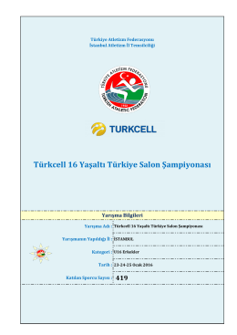 U 16 Erkekler - Türkiye Atletizm Federasyonu