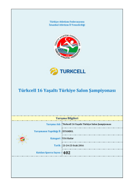 Türkcell 16 Yaşaltı Türkiye Salon Şampiyonası