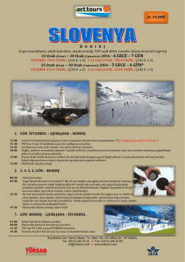 Slovenya kayak turu 24 – 25 Ocak – 30 Ocak 2016