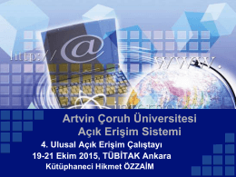 Artvin Çoruh Üniversitesi Açık Erişim Sistemi