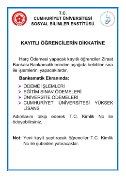 kayıtlı öğrencilerin dikkatine - Cumhuriyet Üniversitesi Sosyal