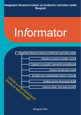Informator - Fakultet za strateški i operativni menadžment
