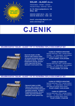 CJENIK - Solar Alagic