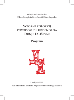 Program - Odsjek za kroatistiku
