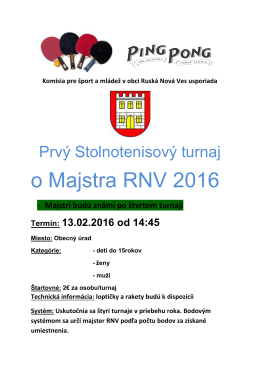 o Majstra RNV 2016 - Obec Ruská Nová Ves