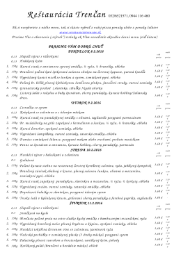 Denné menu - Reštaurácia Trenčan