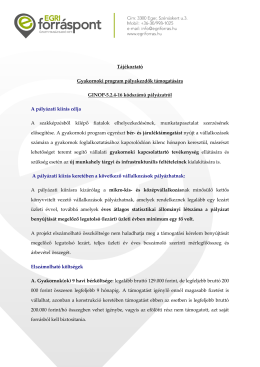 Tájékoztató Gyakornoki program pályakezdők támogatására GINOP