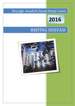2015-2016 Brifing Dosyası - Beyoğlu Anadolu İmam Hatip Lisesi
