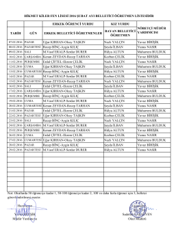 2015-2016 şubat ayı belletici listesi