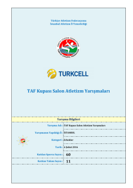 Taf Kupası Erkekler Sonuçları - Türkiye Atletizm Federasyonu