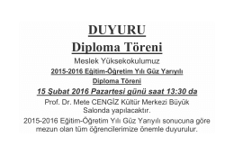 DUYURU Diploma Töreni