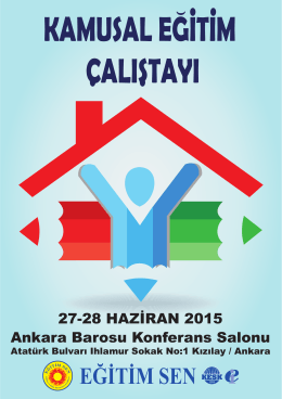 27-28 HAZİRAN 2015 Ankara Barosu Konferans Salonu