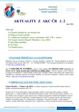 Aktuality z AKC ČR č. 2