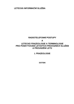 Předpis L – Frazeologie - Letecká informační služba