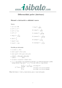 Diferenciální počet (derivace)