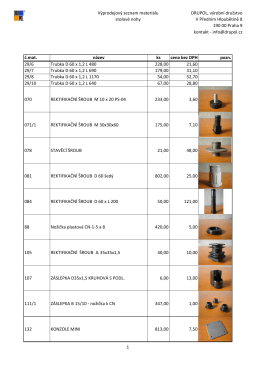 Výprodejový seznam materiálu stolové nohy DRUPOL, výrobní