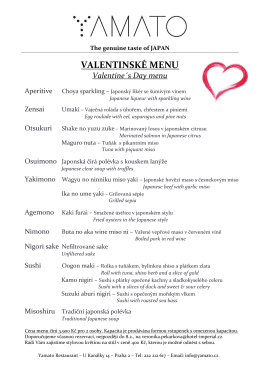 Valentýnské menu 2016