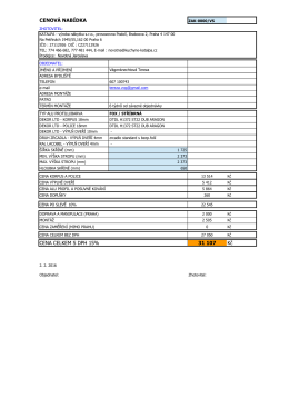 Tabulka pro výpočet ceny vestavné skříně 02-2014