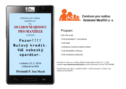 Centrum pro rodinu Valašské Meziříčí z. s. Program: