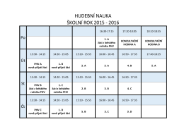 Rozvrh PHV a HN pro rok 2015-16