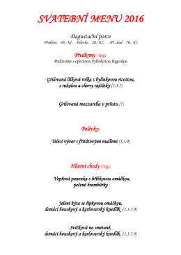 Svatební menu - Penzion FINO-club