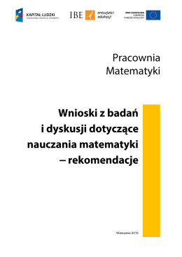 Warszawa 2015 - Raporty i rekomendacje IBE powstałe w ramach