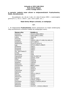 Uchwała nr XIII/108/2016 Rady Gminy Wieprz z dnia 3 lutego 2016 r