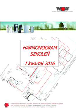 HARMONOGRAM SZKOLEŃ I kwartał 2016