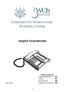 Książka telefoniczna - Wydział Chemii, Uniwersytet Warszawski