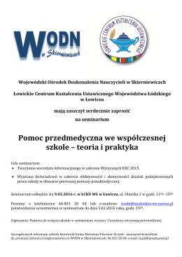 program konferencji - WODN Skierniewice