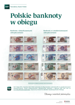 Banknoty z dotychczasowymi zabezpieczeniami Banknoty ze