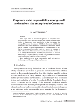 Corporate social responsibility among small and medium size