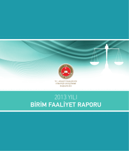 2013 Yılı Faaliyet Raporu - Strateji Geliştirme Başkanlığı