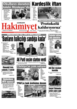 07 Temmuz 2014 Pazartesi - Çorum Hakimiyet Gazetesi