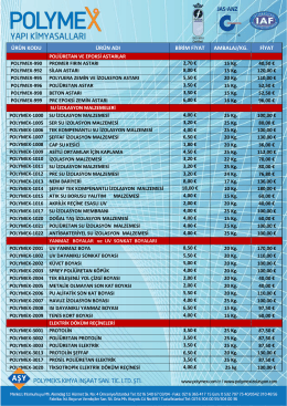 polymex 2014 fiyat listesi